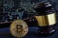 Bitcoin regulation concept. Cryptocurrency and law.