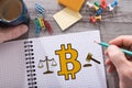 Bitcoin regulation concept on a notepad Royalty Free Stock Photo