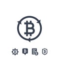 Bitcoin related icons on white