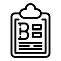 Bitcoin report analysis icon outline vector. Virtual crypto business