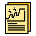 Bitcoin report icon vector flat