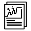Bitcoin report icon, outline style