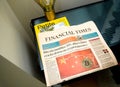 bitcoin reporting down Financial Times newspaper with headline breaking news