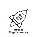 Bitcoin rocket outline icon. Element of bitcoin illustration icons. Signs and symbols can be used for web, logo, mobile app, UI, Royalty Free Stock Photo