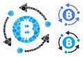 Bitcoin rotation arrows Mosaic Icon of Spheric Items Royalty Free Stock Photo