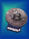 Bitcoin Sd card adapter Royalty Free Stock Photo