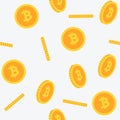 Bitcoin Seamless 3D Pattern