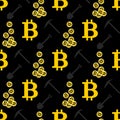 Bitcoin seamless pattern. Cryptocurrency