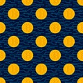 Bitcoin seamless pattern. Cryptocurrency