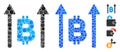 Bitcoin Send Arrows Composition Icon of Circles