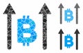 Bitcoin send arrows Mosaic Icon of Raggy Elements