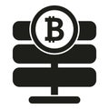 Bitcoin server icon simple vector. Block chain Royalty Free Stock Photo