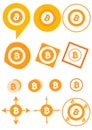 Bitcoin set with various design. Vector illustration