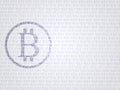 Bitcoin sign. Abstract financial background with bitcoin sign. Physical bit coin. Digital currency. Cryptocurrency.