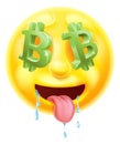 Bitcoin Sign Eyes Emoticon Emoji