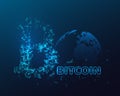 Bitcoin sign with glowing explosion effect Royalty Free Stock Photo