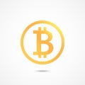 Bitcoin sign icon. Crypto currency symbol. Vector illustration.