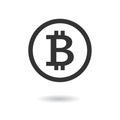 Bitcoin sign icon. Crytocurrency. Blockchain. Digital curency. Vector button for web or app