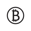 Bitcoin sign icon internet money.Crypto currency symbol for using in mobile applications or web projects. Blockchain based. vector