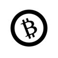 Bitcoin sign icon isolated on background. Internet money. Crypto currency symbol and coin image. Blockchain based secure