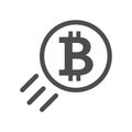 Bitcoin sign icon - price go up and raising