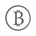 Bitcoin sign icon vector simple Royalty Free Stock Photo