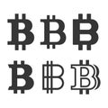 Bitcoin Sign Icons Set. Vector