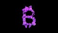 bitcoin sign made of pink luxury gem stones or symbol on black, isolated - object 3D rendering