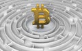 Bitcoin sign in maze.