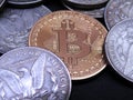 Bitcoin between Silver Morgan Dollars