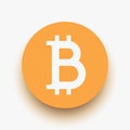 bitcoin simple design icon on white back Royalty Free Stock Photo