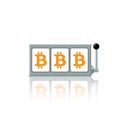 Bitcoin slot reels icon vector illustration