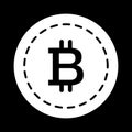 Bitcoin coin solid icon. vector illustration isolated on black. glyph style design, designed for web and app. Eps 10 Royalty Free Stock Photo