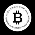 Bitcoin coin solid icon. vector illustration isolated on black. glyph style design, designed for web and app. Eps 10 Royalty Free Stock Photo