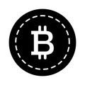 Bitcoin coin solid icon. vector illustration isolated on white. glyph style design, designed for web and app. Eps 10 Royalty Free Stock Photo