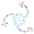 Bitcoin Source Swirl Vector Mesh Carcass Model Royalty Free Stock Photo