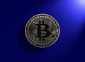 Bitcoin in spotlight Royalty Free Stock Photo