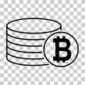 Bitcoin stack coin, flat icon money design, cash sign vector illustration