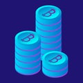 Bitcoin stack icon, isometric style