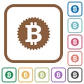 Bitcoin sticker simple icons Royalty Free Stock Photo