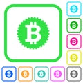 Bitcoin sticker vivid colored flat icons icons Royalty Free Stock Photo