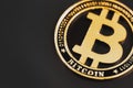 Bitcoin on the black background Royalty Free Stock Photo