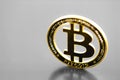 Bitcoin on the grey background Royalty Free Stock Photo
