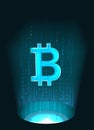 Bitcoin symbol and binary code. Royalty Free Stock Photo