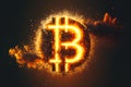 Bitcoin symbol burning, cryptocurrency crisis