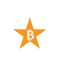 Bitcoin symbol in flat design. Vector illustration. Royalty Free Stock Photo