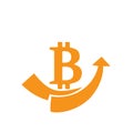 Bitcoin symbol in flat design. Vector illustration. Royalty Free Stock Photo