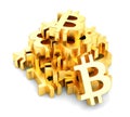 Bitcoin symbol gold bars