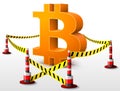 Bitcoin symbol located in restricted area