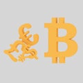 Bitcoin symbol. Money symbols. 3D Royalty Free Stock Photo